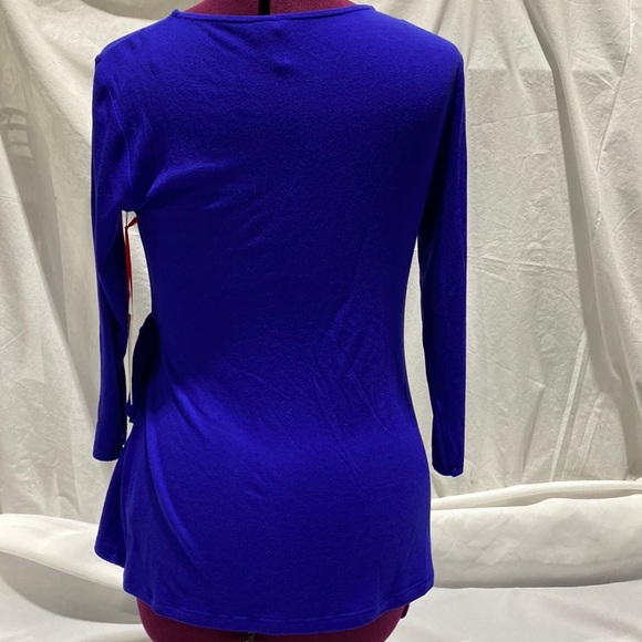 ELLE 3/4 Sleeve Top Side Tie Blue Women’s XS NWT - Picture 5 of 11